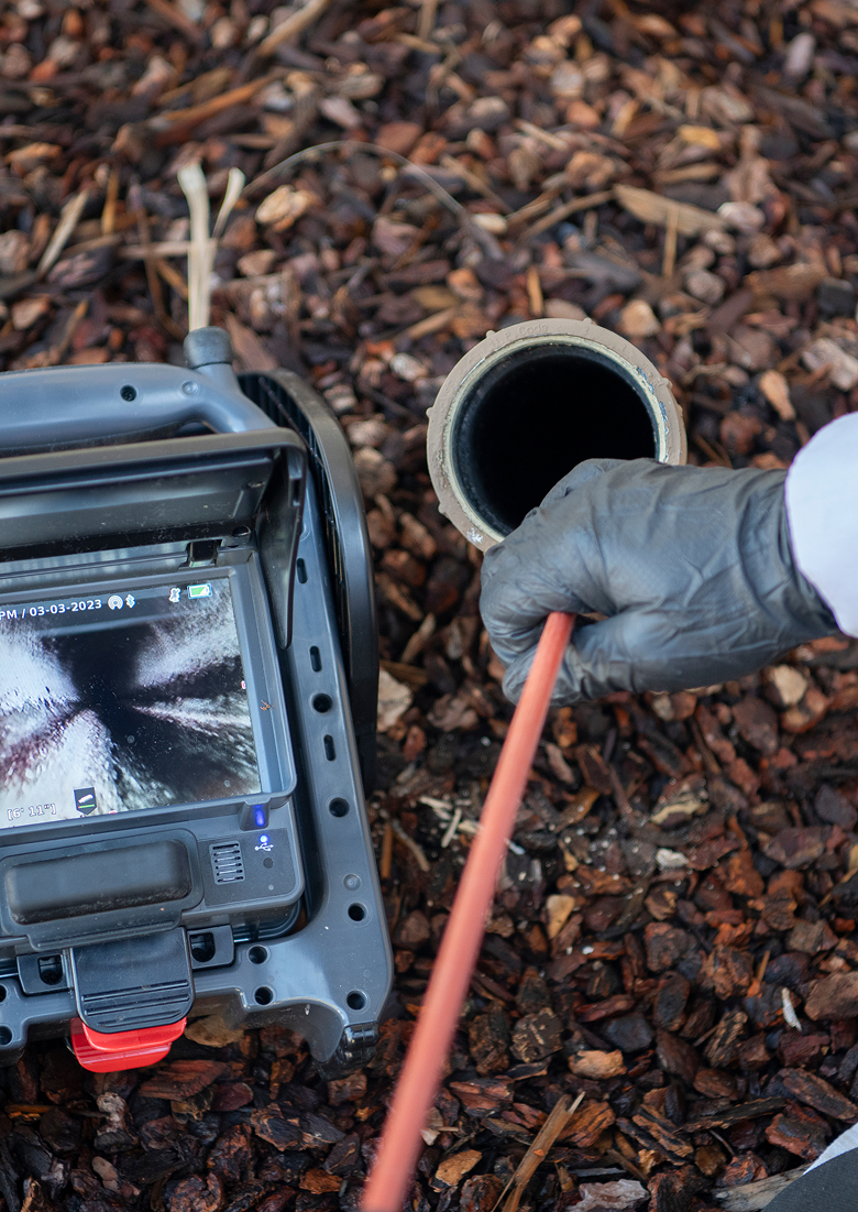 CCTV Camera going down pipe.