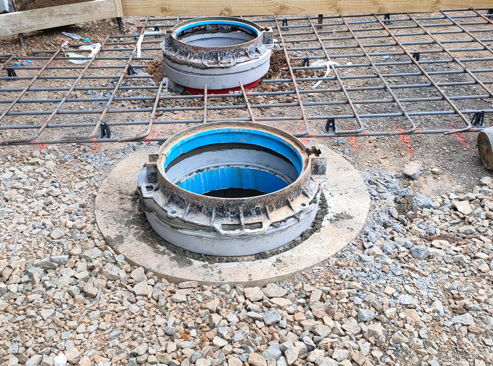 Stormwater drain used to collect and redirect surface water.